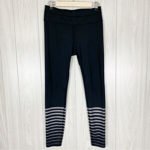 Athleta | Black Full Length Silver Shine Strip Sonar Leggings Size Medium
